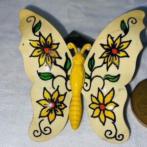 Vintage Made in Germany Folk Art Butterfly Brooch